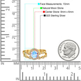 Two Piece Oval Natural Stone Bridal Ring