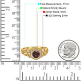 Art Deco Round Natural Stone Filigree Ring