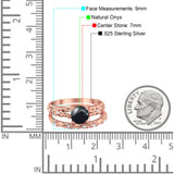 Two Piece Round Natural Stone Bridal Ring