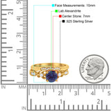Two Piece Round Natural Stone Filigree Ring