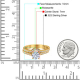 Two Piece Round Natural Stone Bridal Ring