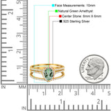 Pear Teardrop Natural Stone Three Piece Ring