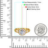 Vintage Style Round Natural Stone Flower Ring