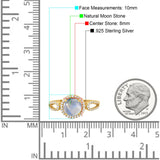 Art Deco Round Natural Stone Split Shank Ring