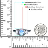 Three Stone Oval Natural Stone Trellis Ring
