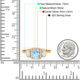 Three Stone Oval Natural Stone Trellis Ring