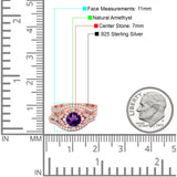 Three Piece Round Natural Stone Leaf Style Ring