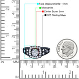 Art Deco Round Natural Stone Split Shank Ring