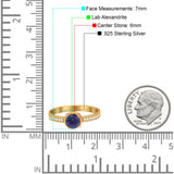 Vintage Style Round Natural Stone Solitaire Ring