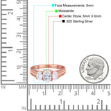 Three Stone Oval Natural Stone Wedding Ring