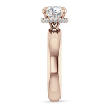 10K Gold IGI Certified Round 1 Carat Lab Grown Diamond Halo Solitaire Ring