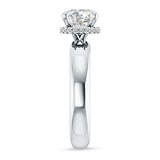 10K Gold IGI Certified Round 3 Carat Lab Grown Diamond Halo Solitaire Ring