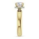 14K Gold IGI Certified Round 3 Carat Lab Grown Diamond Halo Solitaire Ring