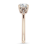 14K Gold IGI Certified Round 3 Carat Lab Grown Diamond Trinity Ring