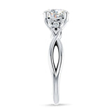 18K Gold IGI Certified Round 2 Carat Lab Grown Diamond Twisted Trio Ring