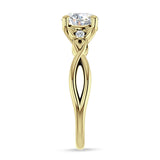 10K Gold IGI Certified Round 1 Carat Lab Grown Diamond Twisted Trio Ring