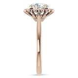 14K Gold IGI Certified Round 1 Carat Lab Grown Diamond Floral Solitaire Ring