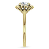 18K Gold IGI Certified Round 1 Carat Lab Grown Diamond Floral Solitaire Ring