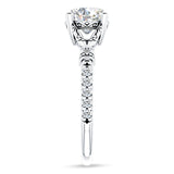 14K Gold IGI Certified Round 3 Carat Lab Grown Diamond Art Deco Split Shank Floral Ring