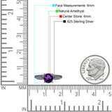 Art Deco Round Natural Stone Solitaire Ring
