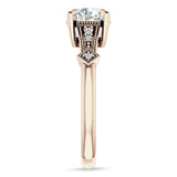 18K Gold IGI Certified Round 2 Carat Lab Grown Diamond Art Deco Beaded Ring