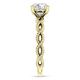 18K Gold IGI Certified Round 2 Carat Lab Grown Diamond Twisted Rope Solitaire Ring