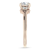 14K Gold IGI Certified Round 3 Carat Lab Grown Diamond Twisted Solitaire Ring