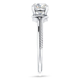 18K Gold IGI Certified Round 2 Carat Lab Grown Diamond Twisted Solitaire Ring