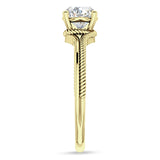 18K Gold IGI Certified Round 2 Carat Lab Grown Diamond Twisted Solitaire Ring