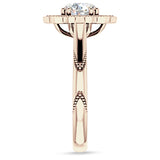 14K Gold IGI Certified Round 1 Carat Lab Grown Diamond Art Deco Floral Ring