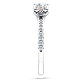 18K Gold IGI Certified Round 3 Carat Lab Grown Diamond Art Deco Trinity Cluster Ring