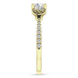 14K Gold IGI Certified Round 1 Carat Lab Grown Diamond Art Deco Trinity Cluster Ring