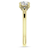 IGI Certified Round 2 Carat Lab Grown Diamond Hidden Halo Art Deco Trio Ring