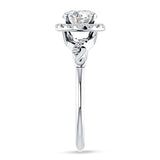 18K Gold IGI Certified Round 3 Carat Lab Grown Diamond Art Deco Twisted Halo Ring