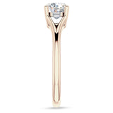 IGI Certified Round 3 Carat Lab Grown Diamond Split Shank Hidden Halo Baguette Ring