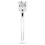 10K Gold IGI Certified Round 3 Carat Lab Grown Diamond Split Shank Hidden Halo Baguette Ring