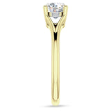 IGI Certified Round 2 Carat Lab Grown Diamond Split Shank Hidden Halo Baguette Ring