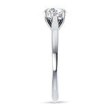 IGI Certified Round 1 Carat Lab Grown Diamond Flower Leaf Solitaire Ring