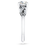 18K Gold IGI Certified Round 1 Carat Lab Grown Diamond Art Deco Cluster Twisted Ring