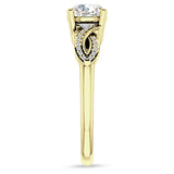 10K Gold IGI Certified Round 2 Carat Lab Grown Diamond Art Deco Cluster Twisted Ring