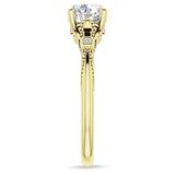 IGI Certified Round 1 Carat Lab Grown Diamond Art Deco Split Shank Beaded Ring