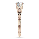 18K Gold IGI Certified Round 3 Carat Lab Grown Diamond Art Deco Split Shank Solitaire Ring