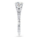 10K Gold IGI Certified Round 3 Carat Lab Grown Diamond Art Deco Split Shank Solitaire Ring