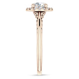 10K Gold IGI Certified Round 2 Carat Lab Grown Diamond Art Deco Halo Filigree Ring