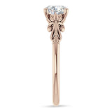 18K Gold IGI Certified Round 3 Carat Lab Grown Diamond Art Deco Beaded Filigree Solitaire Ring