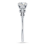 18K Gold IGI Certified Round 1 Carat Lab Grown Diamond Art Deco Beaded Filigree Solitaire Ring