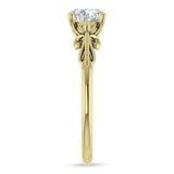 14K Gold IGI Certified Round 3 Carat Lab Grown Diamond Art Deco Beaded Filigree Solitaire Ring