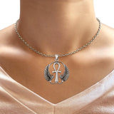  Ankh & Wings Pendant Necklace