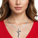 Snake & Cross Pendant Necklace