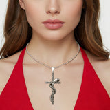 Snake & Cross Pendant Necklace